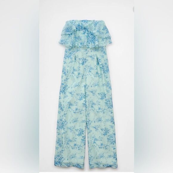 American Eagle Outfitters Strapless Ruffle Jumpsuit in size XL - Picture 6 of 15